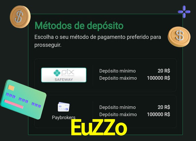 O cassino EuZZo oferece uma grande variedade de métodos de pagamento
